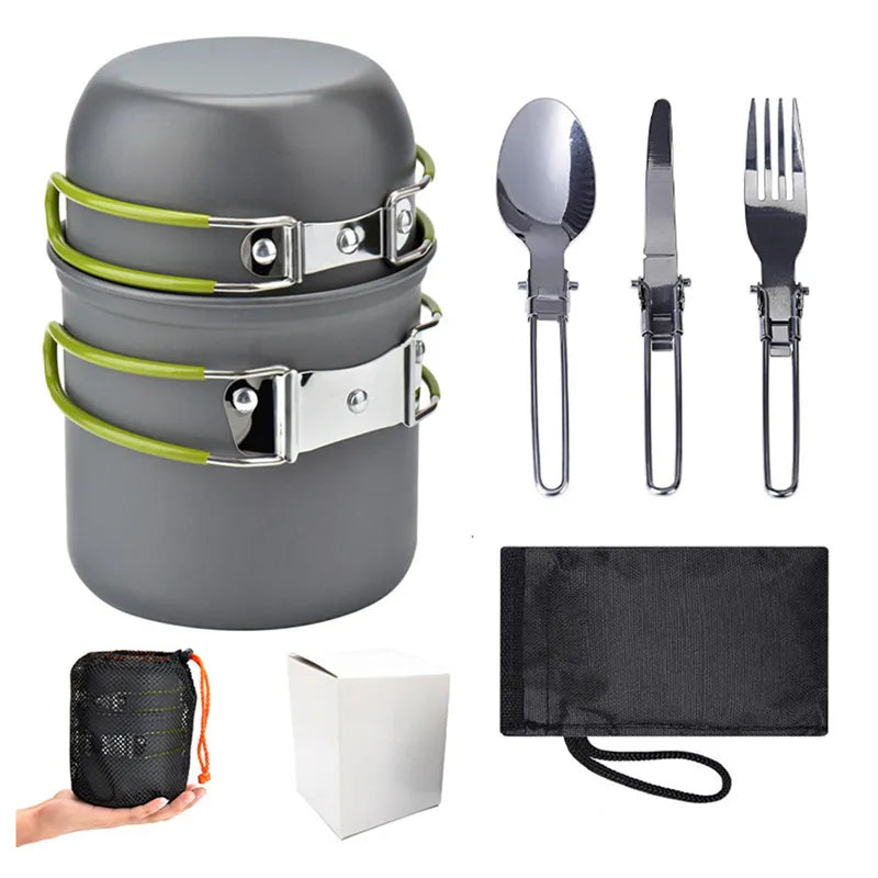 Camping Cookware Set Green