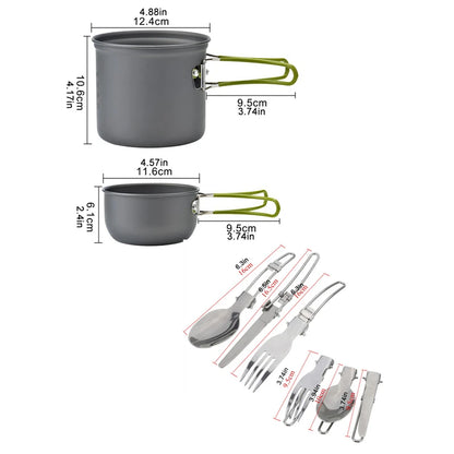 Camping Cookware Set Green